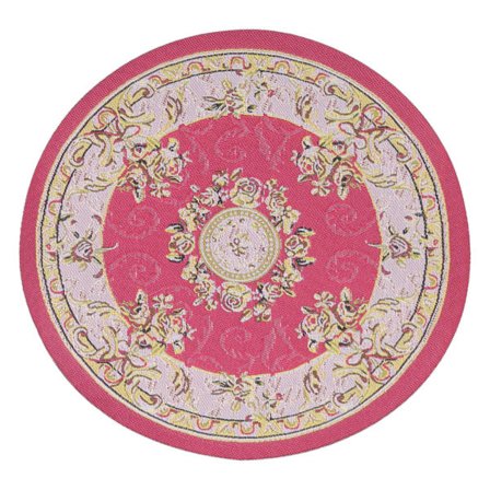 1:12 Nukenukkekoti Pyöreä Matto 6,2 tuuman Halkaisijaltaan Upea Vintage Miniatyyri Kudottu Matto Nukenukkekoti Koristeluun C02 Punainen Kukka