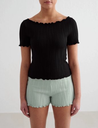 aim ́n Tulip Short Sleeve Top - Black - M