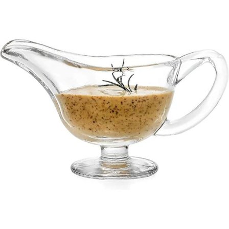 Klassisk glas sovs skål med håndtag, 30 cl, til catering, helligdage, lille familie, middag, fest