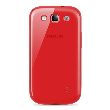 Belkin Grip Sheer - Eske for mobiltelefon - termoplast-polyuretan (TPU) - rubin - for Samsung Galaxy S III