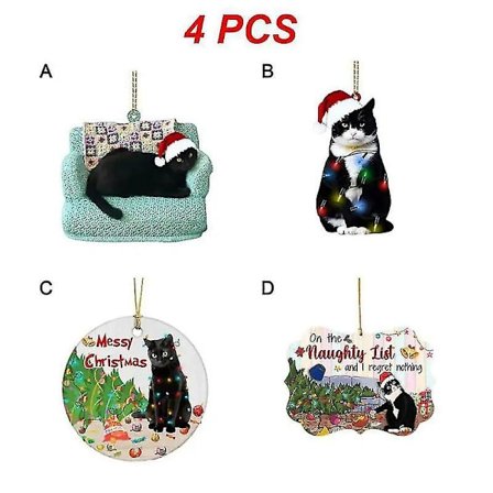 2023 Joulun musta kissa -riipus joulujuhlakoriste kissa koriste joulukuusen riippuvat koristeet joulukoriste