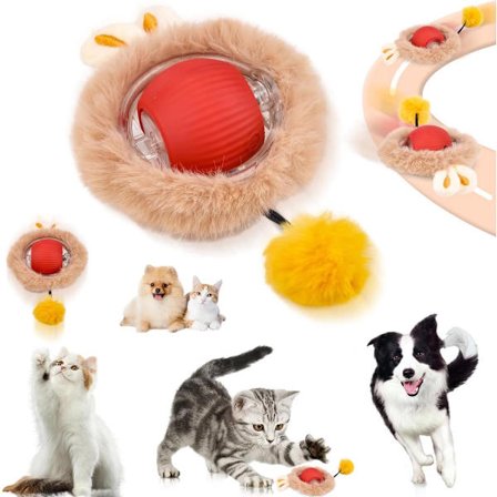 Elektrisk Kattebold Legetøj - Interaktivt Kattelegetøj - Automatisk Rullende Smart Kattelegetøj til Katte - Hundelegetøj