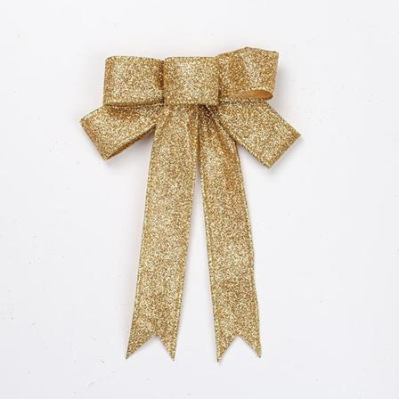 5 stk Gullglitter Juletre Sløyfe Hengende Pynt for DIY Julekranser Bryllup Feriefest Gaver Gaveinnpakning Håndverk Forbruksvarer, 23*1