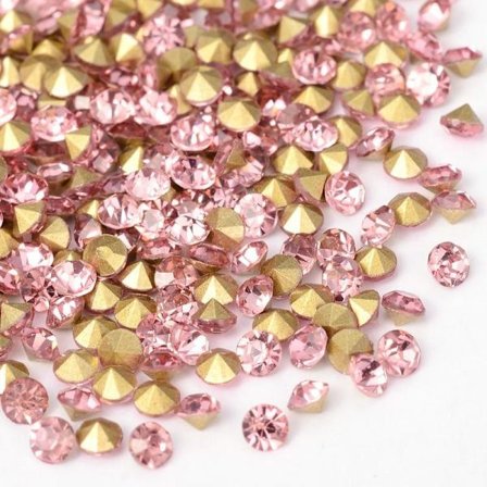200 Rosa koniska Swarovski kristaller för inlägg Ø 3,4 mm(PP27)