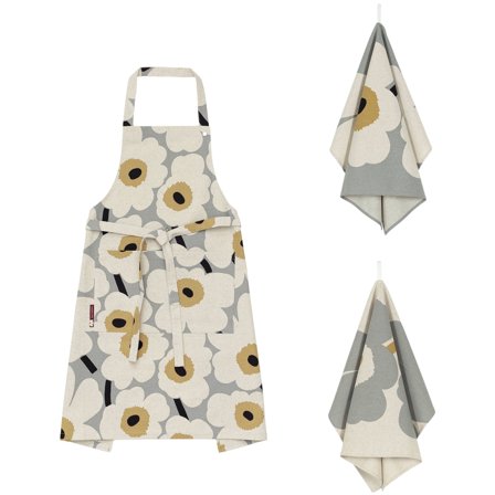 Marimekko Unikko 60th forklæde og viskestykker - Multi | KitchenOne