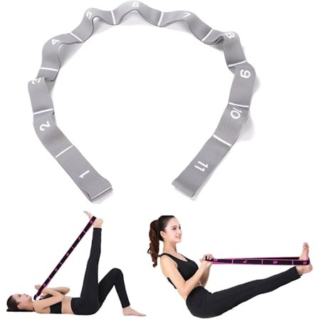 Träningsband Stretch latinska band 15-20 kg Elastiska Yoga Pilates Resistance Fitness Band Elastiska Dans Träningsband Gymnastik(125cm grå)