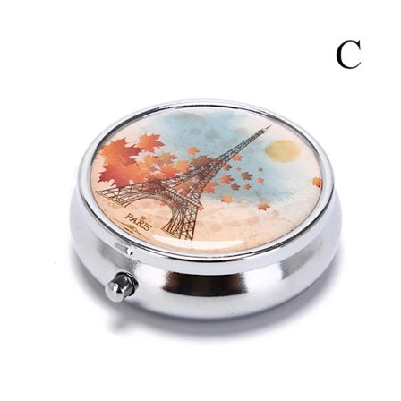 1 stk. Medisinorganisator Bærbar Metall Pilleboks Kosmetisk Organizer Beholder Sammenleggbar Pilleetui Metall Pillekutter