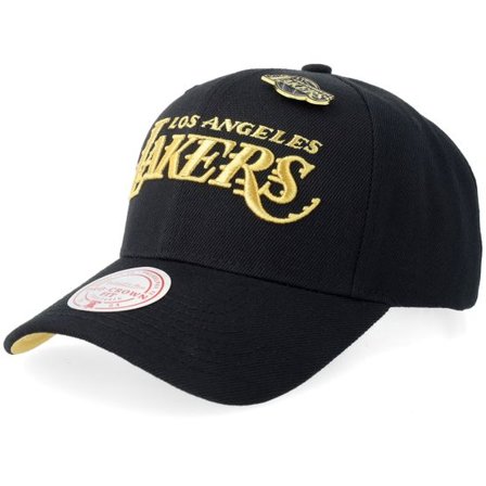 Mitchell & Ness - NBA Svart adjustable Keps - Los Angeles Lakers Pinned Gold Pro Black Adjustable @ Hatstore