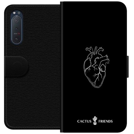 Kompatibel Tegnebogsetui til Sony Sony Xperia 5 II Kaktus og Venner - Midnat Anatomi Hjerte