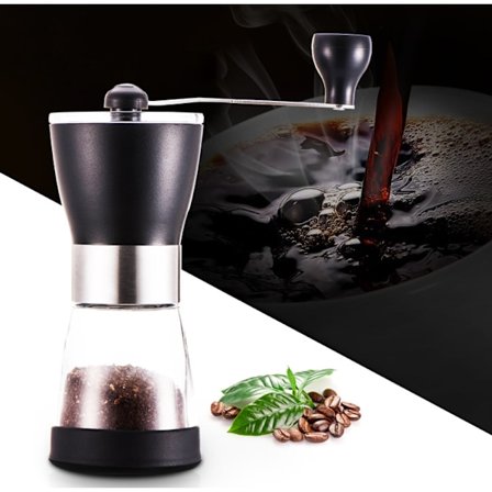 Manuel kaffekværn, justerbar bærbar kaffekværn med rustfrit stål, kompakt størrelse, perfekt til rejser/camping/kontor