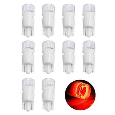 10 stk LED Dashboard Lys Bil Instrument Pære RØD