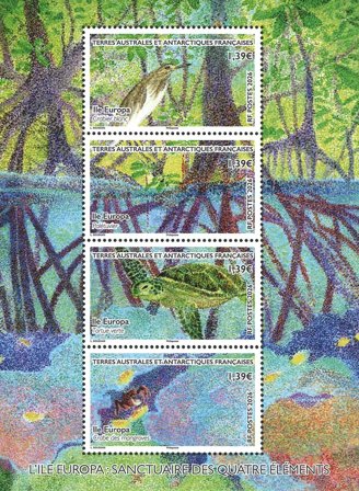 Fransk Antarktis - Ile Europa 4 elementer - Postfrisk miniark