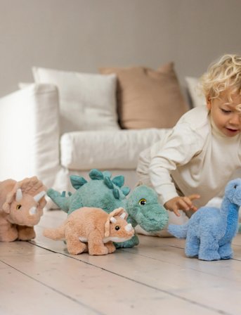 Teddykompaniet Dino, Triceratops, Aprikos, Liten - Orange - 25 CM