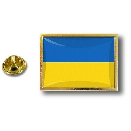2 kappaletta metallisia pinssi-merkkejä perhoslukolla, Ukrainan lippu