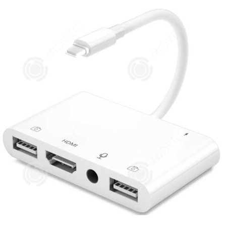 INN Lämplig för Apple White trådbunden mobiltelefon Enhet med samma skärm iPhone till HDMI Samma kraftledningskortläsare