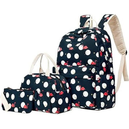 3-in-1 koululaukku, pehmeä vedenpitävä opiskelijapaketti musta musta