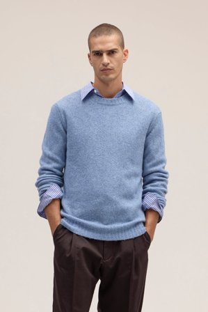 NN07 Lee Sweater male Blue Wool Blend