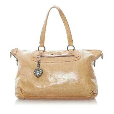 Miu Miu Pre-owned, Pre-owned Leather handbags Beige, Dames, Maat:ONE Size