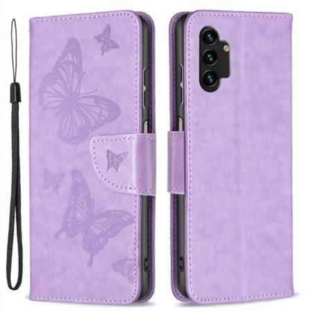Butterfly Imprinted Plånboksfodral Galaxy A13 4g - Lila