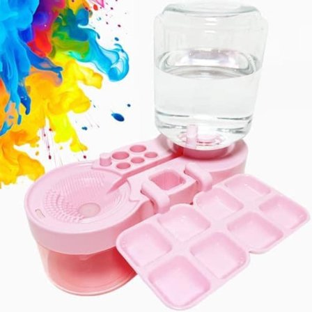 6-i-1 Penseltvätt med Bricka – Självdränerande Penselrengörare med Vattencirkulation för Målning_OF