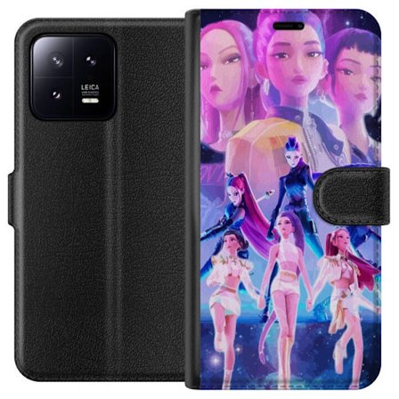 Yhteensopiva Lompakkokotelo Xiaomi 13 K-pop-inspiroinut tulevaisuutta ennakoiva tyttöryhmä neonvaloissa ja kosmisessa sci-fi-esiintymislavalla