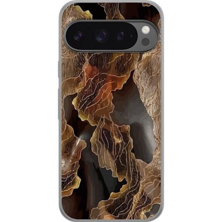Google Pixel 9 Pro XL Läpinäkyvä kuori Virtaava Kulta