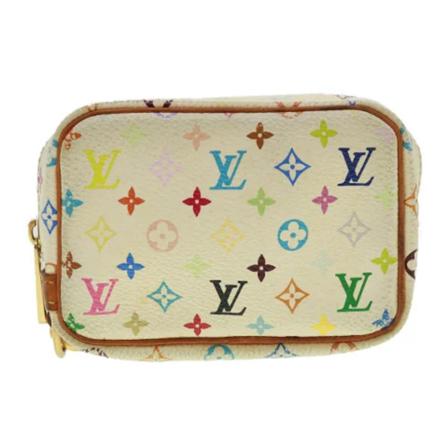 Louis Vuitton Vintage, Pre-owned Canvas pouches Wit, Dames, Maat:ONE Size,leer,multicolor