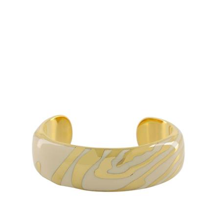 Aurélie Bidermann, Liwa Cuff in White Resin/Gold Plated Wit, Dames, Maat:ONE Size