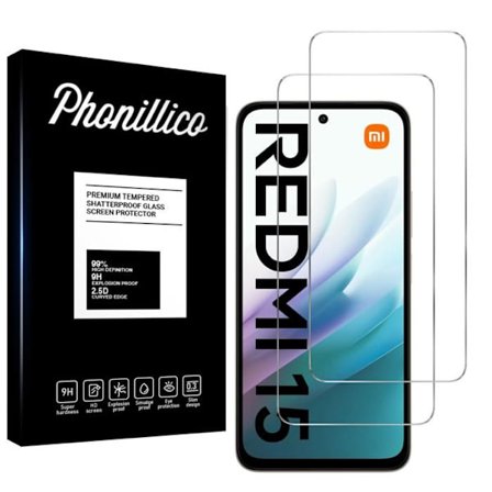 Hærdet Glas til Xiaomi Redmi 15 [Pakke 2] Beskyttelsesfilm til Skærm Phonillico