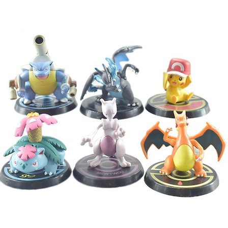 6pcs Poke-mon Figure Statues Mini Anime Figurine Toys Doll Kids Toys For Birthday Party Xmas Gifts Collection Cake Decor