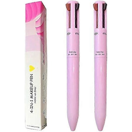 4-in-1 meikkikynä, 2 kappaletta All In One -meikkikynä, Pen Pal -meikki, 4-värinen monitoiminen kosmeettinen kynä, kulmakynä & eyeliner & 