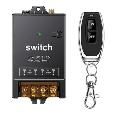 DC Yksipiirinen Langaton Kaukosäädin 12V Musta