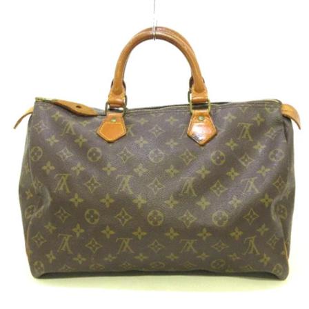 Louis Vuitton Vintage, Pre-owned Speedy 35 Monogram Handbag Bruin, Dames, Maat:ONE Size,leather