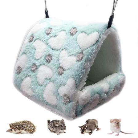 Jyrsijöiden nukkumiseen tarkoitettu pehmoinen pieni talo, hamsterin riippumattolelu, sänkytalo marsuille, kaneille, chinchilloille (1 kpl, vihreä)