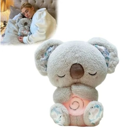 Lämmittävä Koala-karhu, Nukkuva Saukko, Ahdistuksen Lievitys Koala, Hengittävä Saukko, Kannettava Pehmolelu Musiikilla, Valoilla ja Rytmisillä 