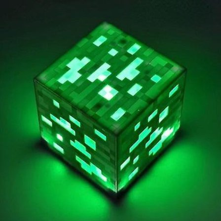 Minecraft Game Peripheral Rechargeable Flashlight Night Light Green Miner's Lamp Flashlight Toy Gift Birthday Gift