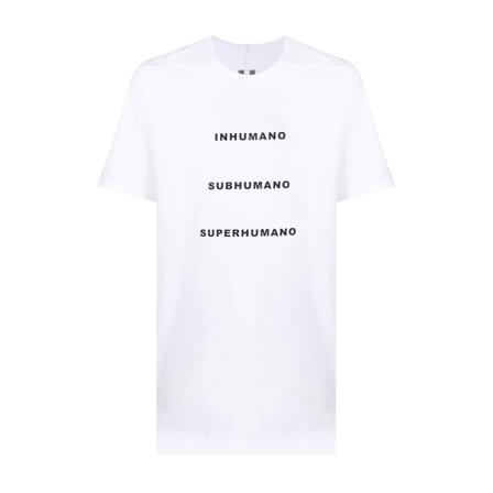 Rick Owens, Printed T-Shirt Biały, Mężczyzna, Rozmiar: M