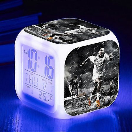 Cristiano Ronaldo Vekkerklokke For VM Fotballigaen, Liten Vekkerklokke Med Kreativt LED-Display I Ulike Stiler -NMAOV
