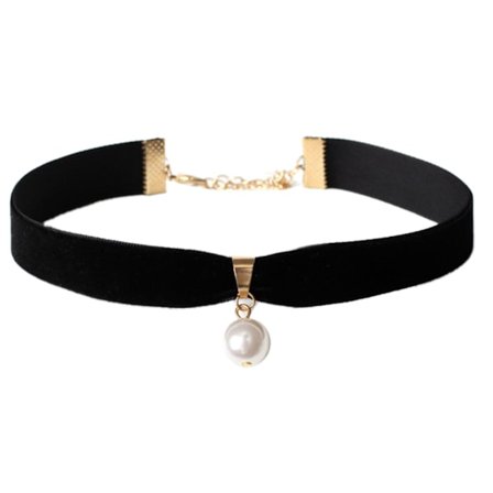 Sammet Punk Choker Halsband Gotisk Sammet Choker Halsband Pärla Pendientes Party Club Sexiga Gotiska Femme Smycken