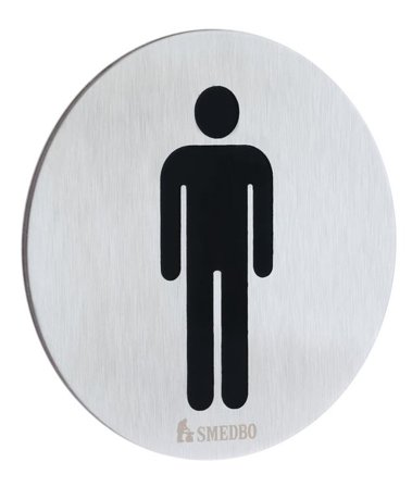 Smedbo FS957 Toalettsymbol selvheftende Herre, Skilt