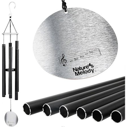 Nature'S Melody Aureole Tunes Woodstock Klokkespil 28" (Noir) 71 Cm metalrør vindklokke