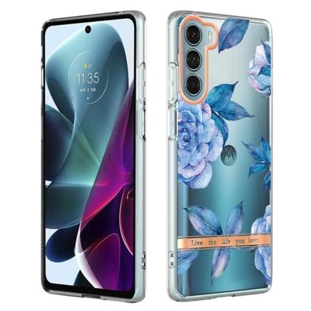 Superslankt og holdbart softcover til Motorola Moto G200 5G / Edge S30 - Blå Pæon Blue