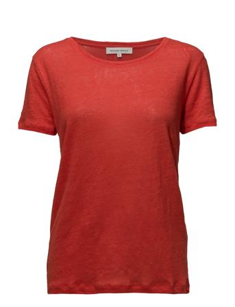 Peony O-Neck Tee T-shirt Top Rød Second Female