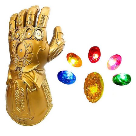 LED Lysende Thanos Infinity Gauntlet til Elektronisk Næve PVC Handsker med Batterier