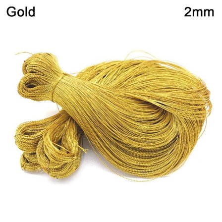 100m Guld Sølv Snor Gave Emballage Snor GULD 2MM 2MM