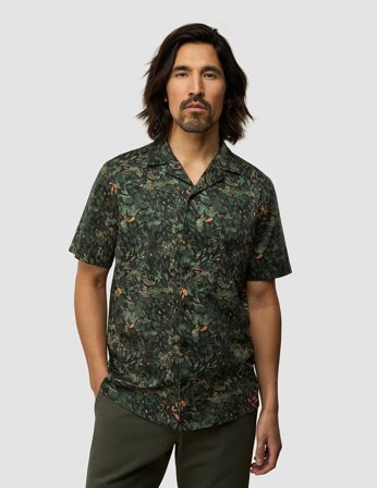 Shaping New Tomorrow - Short-Sleeved Shirt Bowling Collar - Forest Night - Male - M