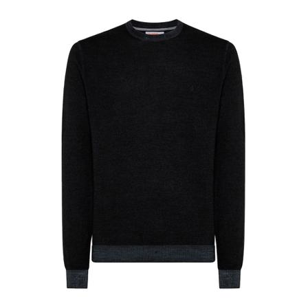 Sun68 Crew Neck Sweater Sort, Herre, Størrelse: 2XL