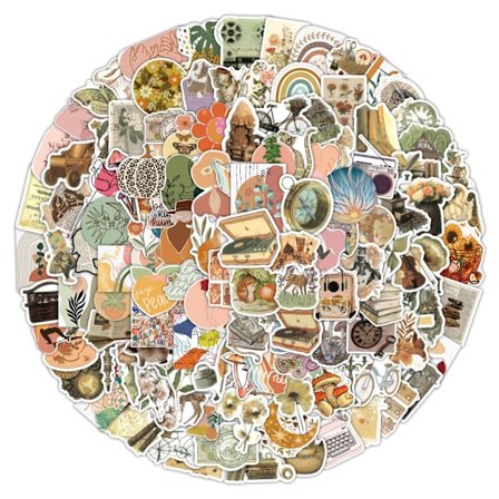 Mordely 200 st Boho Sticker Packs Dekorativa Stickers Vintage Etikett