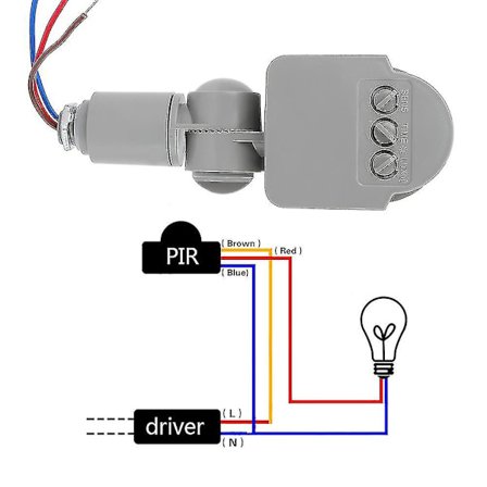 Intelligent infrarød bevegelsessensor for menneskekroppen, LED-lys sensor 85-265v