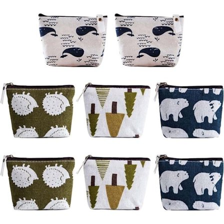 8-pak Mini Makeup Tasker med Lynlås – Makeup Taske til Rejser, Opbevaring og Organisation